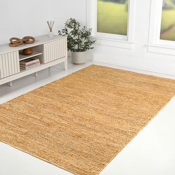 Griffin Rustic Farmhouse Woven Jute Solid Area Rug